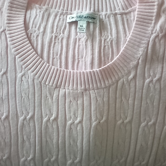 Croft & Barrow pastel pink cable knit sweater vest size XL - Picture 2 of 5